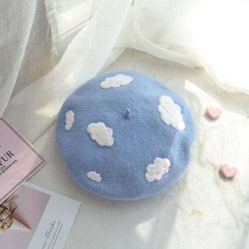 Handmade Wool Felt Fresh Japanese-style Cloud Beret Cute Hat