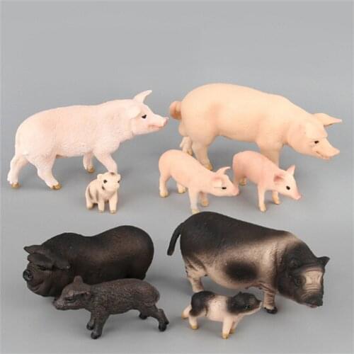 Figurine Pig Original Farm Animal Domestic Pig Family Set Figure Educational Figure Toy Gift For Children Kids