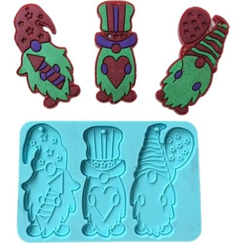 Gnome Keychain Epoxy Resin Mold Jewelry Pendants Silicone Mould DIY Crafts Ornaments Decorations Casting Tool