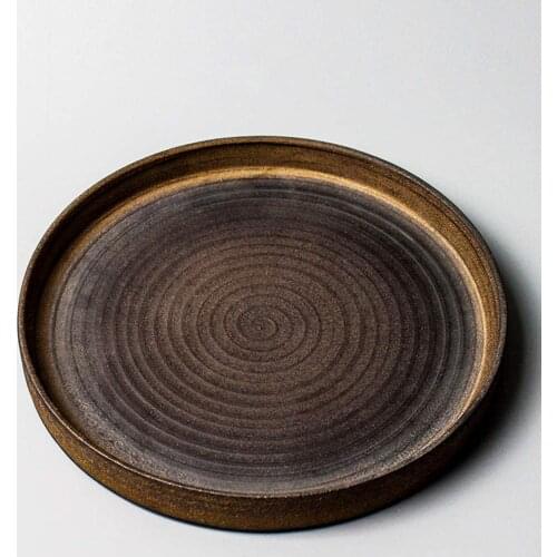 Coarse Pottery Tea Plate, Fruit Coffee Tray, Vanity Tray, Earring Jewelry Tray (Pottery)