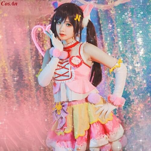Hot Anime LoveLive Tojo Nozomi Cosplay Costume Fashion Pussy Double Ponytail Arcade Playsuit Role Play Clothing S-XL