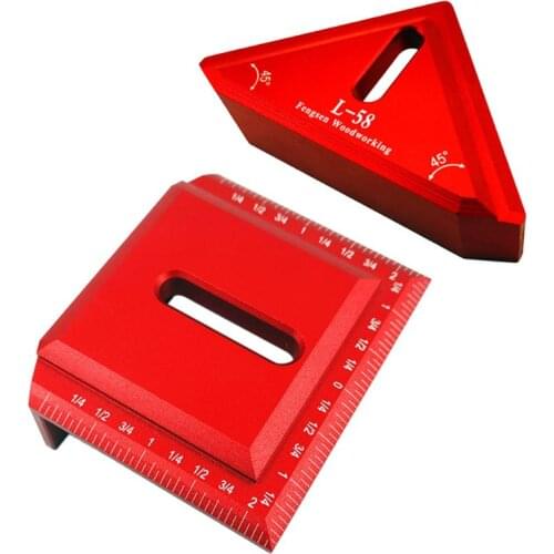 Scribe Mark Line Gauge Ruler Square Layout Miter 45 + 90 Degree Measuring Tool