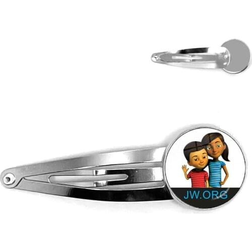 JW.org Hairpins Jehovahs Witnesses Art Picture 20mm Glass Cabochon Hair Pins Jewelry For Women Catholicism Gift