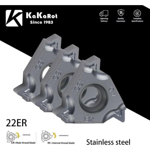 KaKarot MMT22ER N55 N60 3.5/4.0/4.5/5.0/5.5/6.0ISO Carbide Insert Thread Turning Tool Insert For SER CNC Lathe Stainless-Steel
