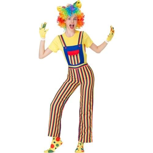 Halloween Magician Clown Costume Cosplay with Wig Costume Stage Performance Costume Cosplay Costumes