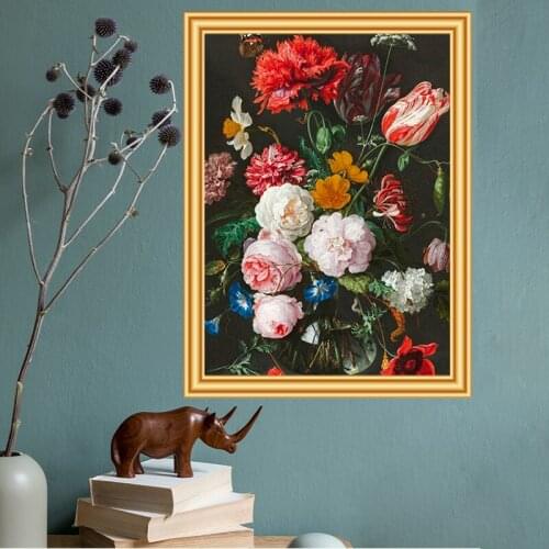 DIY 5D Diamond Painting Flowers Cross Stitch Kit Full Drill Square Embroidery Mosaic Art Picture of Rhinestones Gift Decor Sale