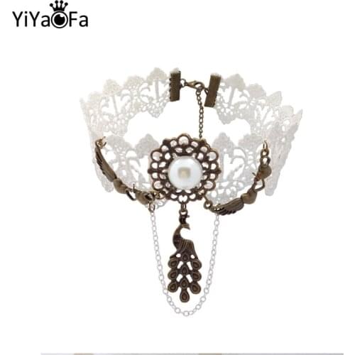 YiYaoFa Vintage White Lace Choker Necklace False Collar Statement Necklace for Women Accessories Gothic Lady Party Jewelry GN-36