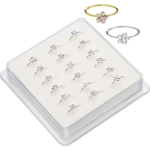 18Pcs/Box Flower Shape Fashion Nose Ring Hoop Piercing Body Jewelry Piercing Nariz Joyería Corporal Aro Nariz