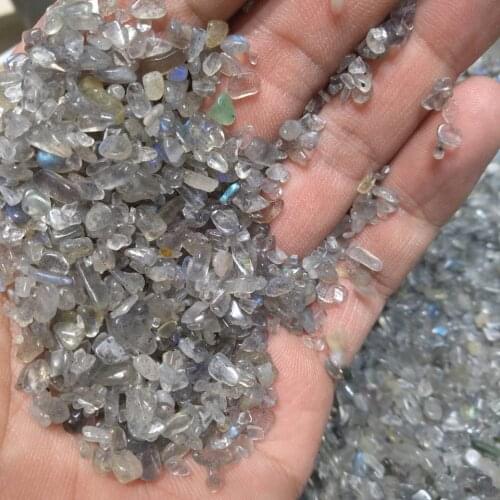 Natural Crystal Gray Labradorite Moonstone Gravel Rock Quartz Raw Gemstone Mineral Specimen Graden Decoration Energy Stone