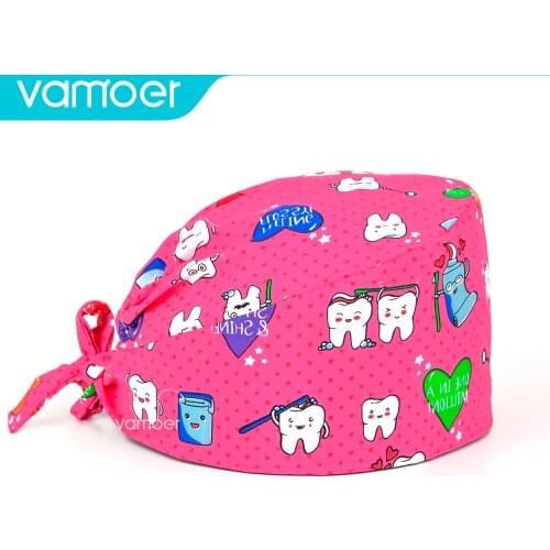 Protect teeth printing Cotton scrub caps pet shop hat lab work scrub hat Dental care cap Dentist nursing hat accesorios medicos