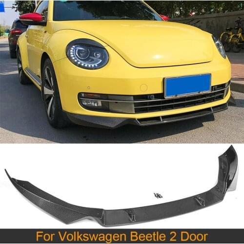 Carbon Fiber Front Bumper Lip Spoiler for Volkswagen Beetle 2 Door 2012 - 2016 Car Front Bumper Lip Spoiler Splitter Black FRP