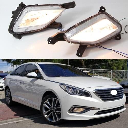 LED DRL Front Bumper Fog Light Driving Lamp For Hyundai Sonata LF 2015 2016