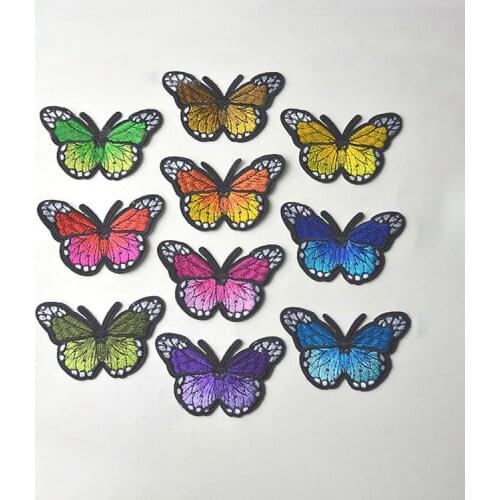 Iron On Patches butterfly For Clothing Multicolor butterflies Embroidery Patch Appliques Badge Stickers For Clothes