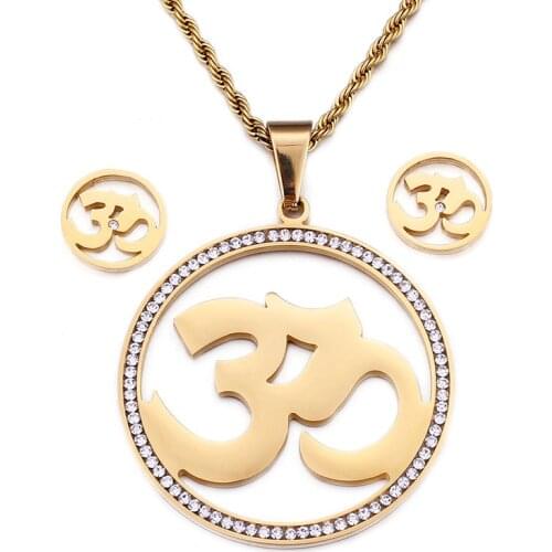 Stainless Steel Jewelry Jewelry Titanium Steel Earring Pendant Set Big Round Set