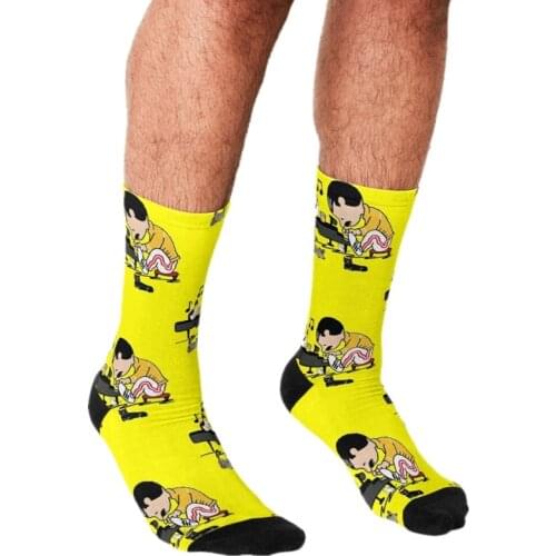 Funny Freddie Mercury Mens socks queen My Little baby harajuku hip hop Men Happy Socks boys street style Crazy Socks for men