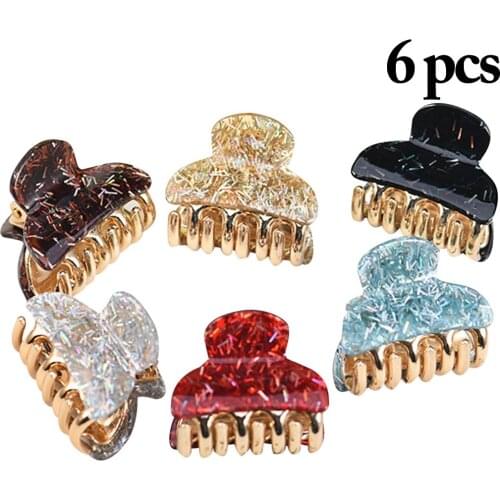 6PCS Women Hair Clip Professional Assorted Hair Claw Clip Hair Grip Clip Small Hairpins Fashion Simple Hair Accessories