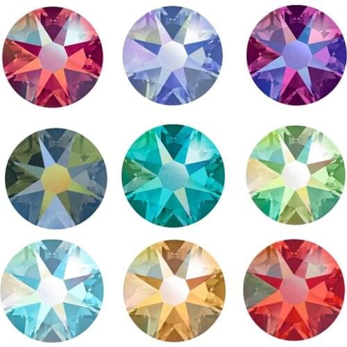 2088 Non-Hotfix Sw Element AB Crystal Rhinestones Shiny Gems Non Hotfix Flatback Rhinestone DIY Glue On Nails Art Stones
