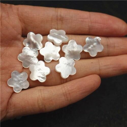 50pcs Top good quality 12mm genuine mother of pearl shell flower beads wholesale