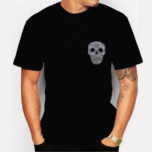 6 PCS Rhinestones Skull Head Shape Patch For Clothes Sewing Shoes Bag DIY