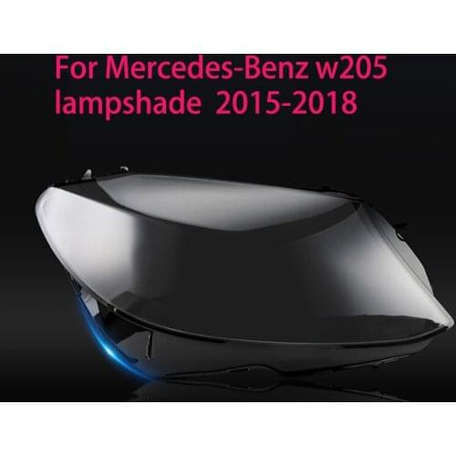 For Mercedes-Benz C Class W205 2015-2018 Car Headlight Lampshade Front Lens Cover Auto Shell Headlamp Lampshade Glass Lampcover