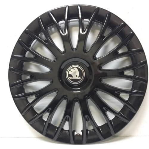 Car Wheel Cover R15 inch Piano Bright Black Hub Caps For Skoda Rapid Octavia Karoq 4pcs/set With Emblem