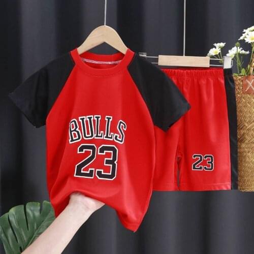 Basketball Jersey Set Reversed Basketball Uniform Kids Printed Sports Suit Training Shirt Shorts Sportswear Gym Jerseys 18M-12Y