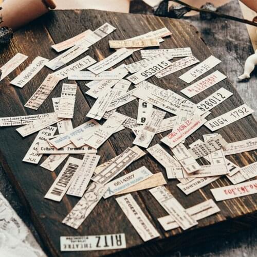 70pcs Retro Postmark Number Strip Notes Paper Stickers for Scrapbooking DIY Projects/Photo Album/Card Making/Diary