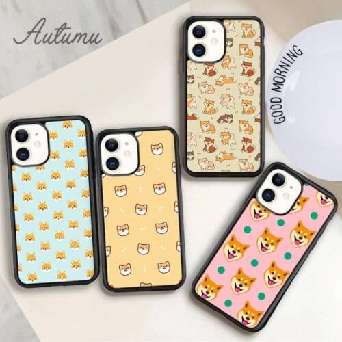 Animal Cartoon Akita Shiba Dog Phone Case for iPhone 11 12 Pro Max mini X XR XS SE 2020 5 6S 7 8 Plus Samsung S8 S9 S10 Cover