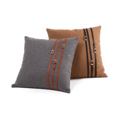 Solid grey/brown back cushion cover for throw pillow case sofa lumbar pillow cover