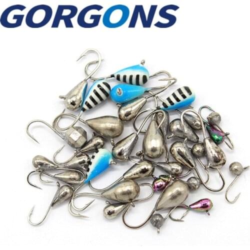 Gorgons Ice Fishing Tungsten Jig Japan Hook 0.33g-3.3g Ice Jig Head Tungsten Bait 2.6mm-6mm Winter Fishing Hooks