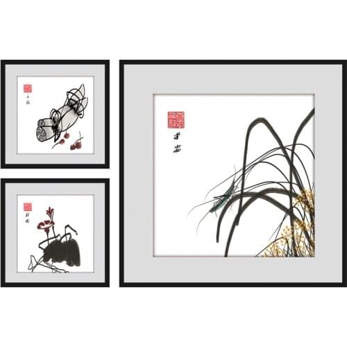 Plants Canvas Paintings Chinese Style Lotus Root Daffodil Weed Posters And Print Hanging Wall Art For Room House Hotel Decor