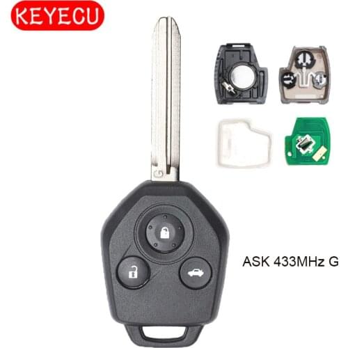 KEYECU Remote key 3 Button ASK 433MHz with G CHIP for Subaru Forester Impreza 2013-2015,XV 2012-2015