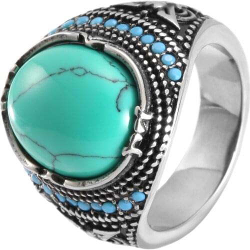 Newest Size 7-13 green Eyes Ring 316L Stainless Steel Fashion Jewelry Stone Ring for Gift
