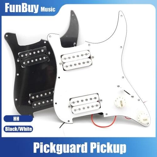 Loaded Prewired HH Pickguard Humbucker Pickup Assembly Set Electric Guitar Accessories White/Black