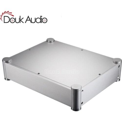 Pre-Amplifier Box Headphone Amp Case DAC DIY Chassis Aluminum Enclosure Silver