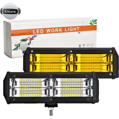 LKT 1PCS 9 Inch Daytime Running Light Spotlight 144W 12V 24V LED work Light Bar for Motorcycle Offroad 4x4 ATV Truck Tractor