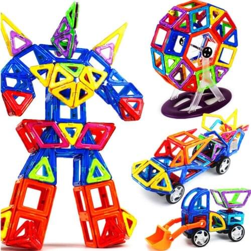 Big Size Magnetic Blocks Magnet Building Blocks 54pcs riangle Square Construction Set Magnetic Bircks DIY Toys For Kids Gifts