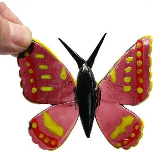 Miniature Handmade Glass Butterfly Craft Figurine Vivid Cute Insect Animal Xmas Gifts For Kids Home Decor Garden Fairy Ornaments