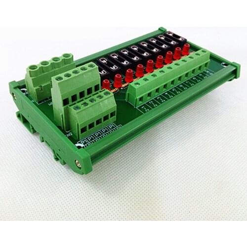 Fuse Module,DIN Rail Mount 10 Position Fuse Power Distribution Module