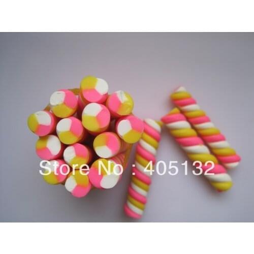 N-36 50pcs/lot 1cm*5cm Big Clay Cane Fancy Nail Art Big Polymer Clay Cane