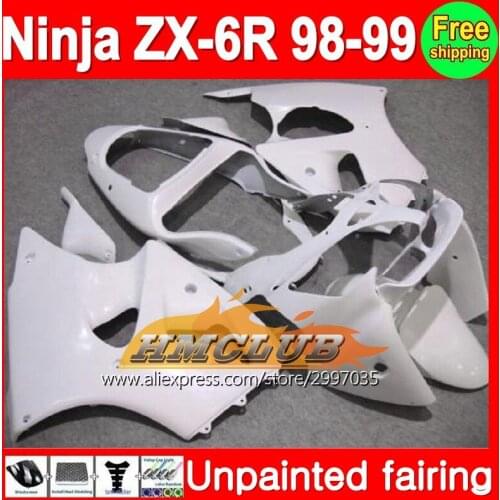 Body Unpainted Full Fairing Kit For KAWASAKI NINJA ZX-6R 98-99 ZX6R ZX 6R 6 R ZX- 6R 98 99 1998 1999 1998-1999 Fairing