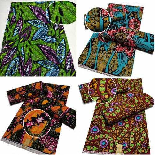 KAKATEX Newest African Glitter Glam Print Grand Wax Fabric Ankara Pagne Cotton Stuff Material For Wedding Uniform Party Dress