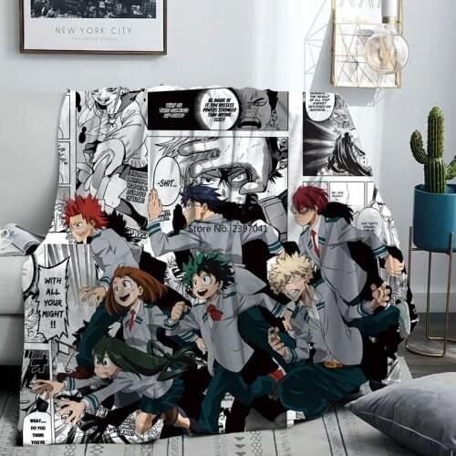 2021New Anime My Hero Academia 3D Print Flannel Blanket For Beds Cartoon Throw Bedspread Sofa Warm Gift Kids Hot Sale Luxury