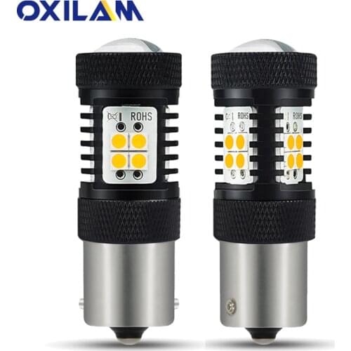 OXILAM 2PCS P21W LED Daytime Running Light 3030 14SMD 1156 Ba15s Led Bulb Backup Reverse Light Lamp for Car Auto DRL 12V White
