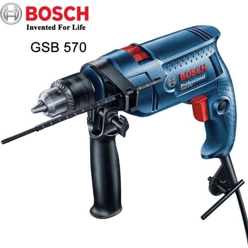 Bosch Hand Electric Drill Impact Drill GSB570 Electric Hammer Multi-function Household Pistol Drill Power Tool Drilling concrete