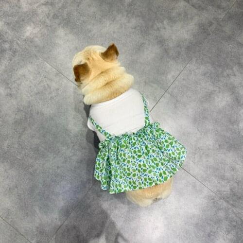 French Bulldog Dress Summer Poodle Schnauzer Pug Clothes Corgi Shiba Inu Pet Dresses Girl Dog Clothing Costume Apparel Skirt