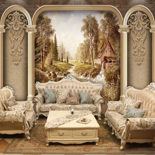 Custom Mural Wallpaper For Bedroom Walls 3D European Style Roman Column Art Retro Living Room Sofa TV Background Wall Painting