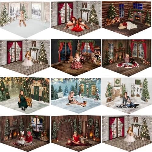 Christmas Photography Backdrop Child Portrait Child Baby Photocall Props Winter Snowy Decor Festival Banner Adult Photostudio
