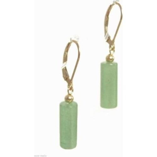 PRETTY LADYS GREEN PLATED LEVER BACK EARRINGS EARDROP
