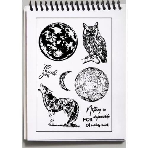 Owl Wolf Silicone Clear Seal Stamp DIY Scrapbooking Embossing Photo Album Decor M68E